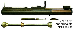 M72 with its subcalibre training insert